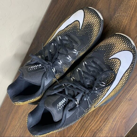 AIR MAX Infuriate Low Black White Metallic Gold - Picture 10 of 10